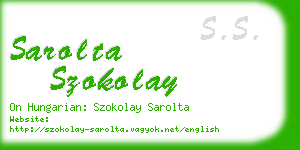 sarolta szokolay business card